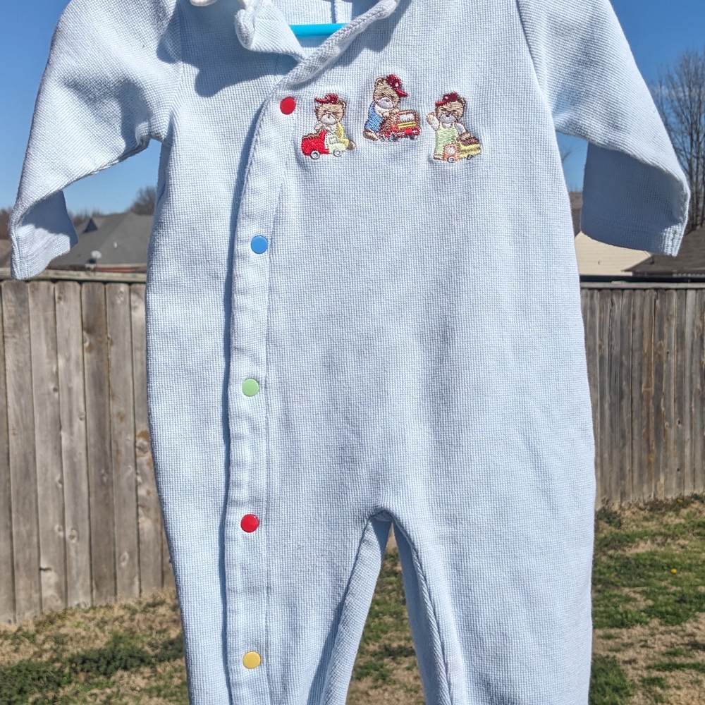 Blue Kids One Piece with Colorful Buttons